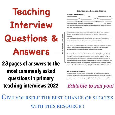 primary teacher interview questions and answers
