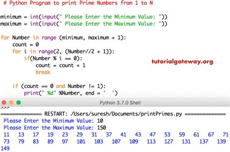 prime number program in python print 1 to 100