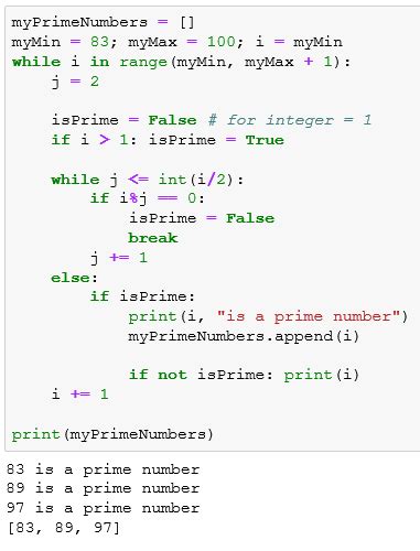 prime number program in python using while loop