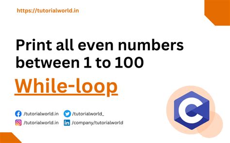 print all even numbers between 1 to 100 using while loop