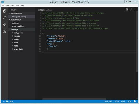 print hello world in visual studio code