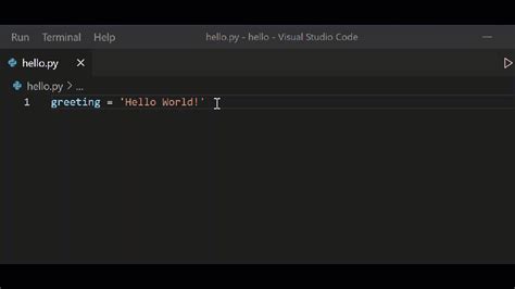 print hello world python visual studio code