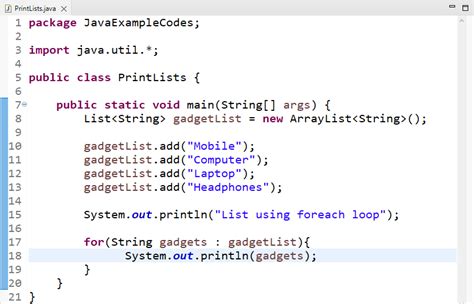 print java list