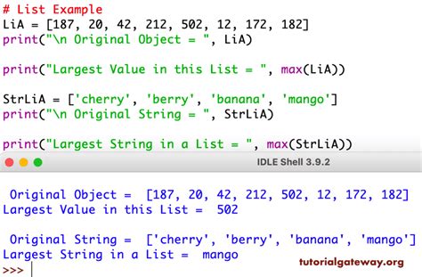 print largest value in list python