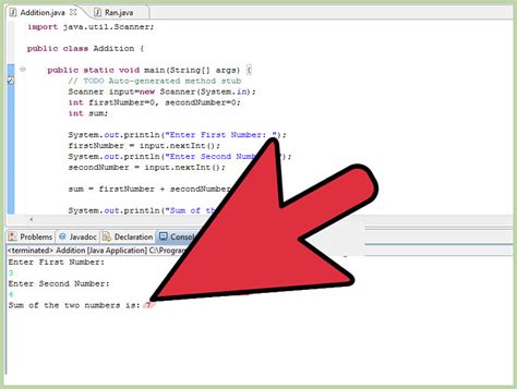 print sum of two numbers in java