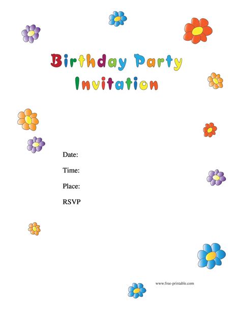 Printable Birthday Invite