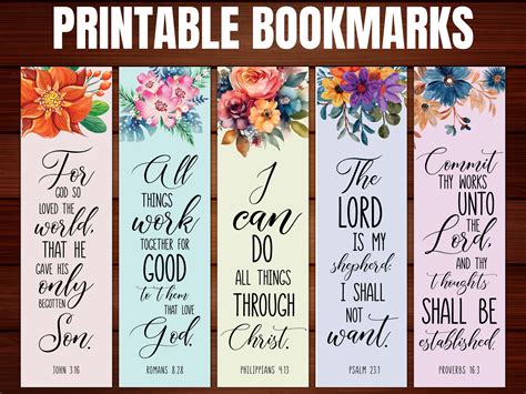 Printable Bookmarks With Bible Verses