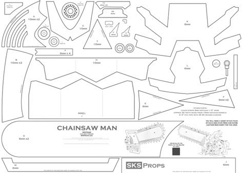 Printable Chainsaw Template Prop
