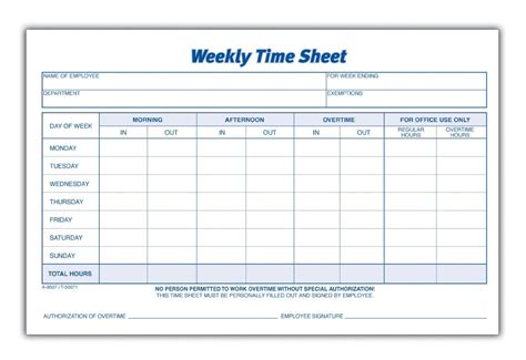 Printable Work Hours Sheet