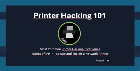 Printer Hacking 101 Walkthrough