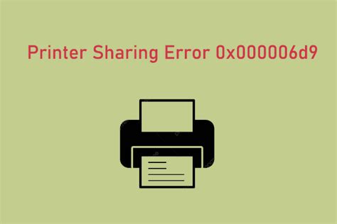 Printer Sharing Error 0x000006D9