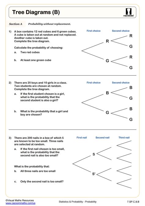 probability tree diagram practice questions