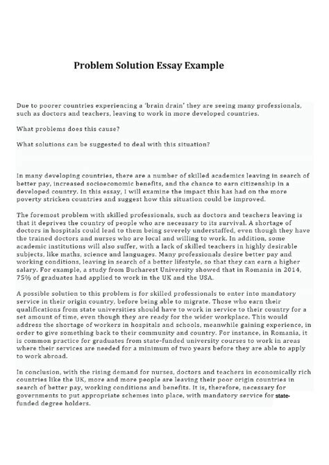 problem solution essay example college