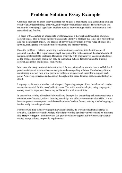 problem solution essay example pdf