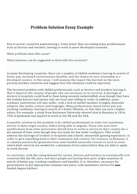 problem solution essay examples