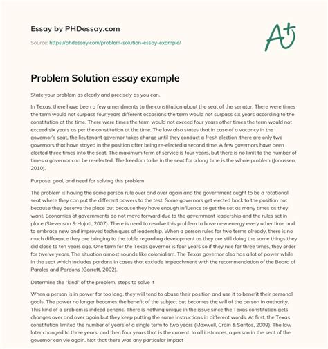 problem solution essay examples free