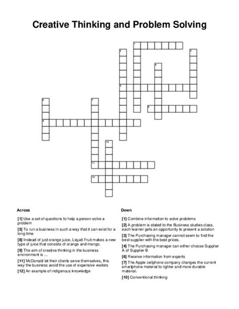 problem solving code crossword clue