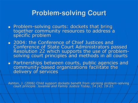 problem solving courts include which of the following