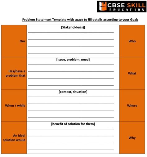 problem statement template class 9
