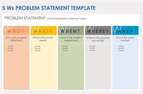 problem statement template for project management