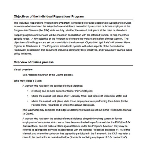 procedure manual examples
