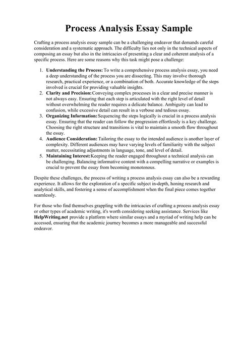 process analysis essay examples pdf