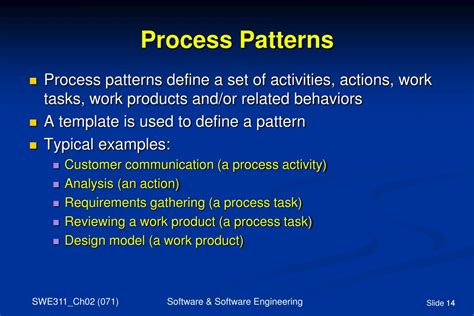 process patterns in software engineering ppt