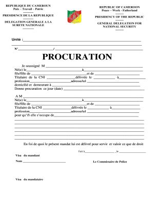 procuration form in english