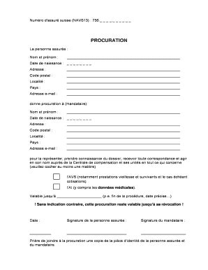 procuration formulaire