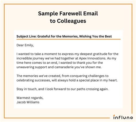 professional goodbye email examples