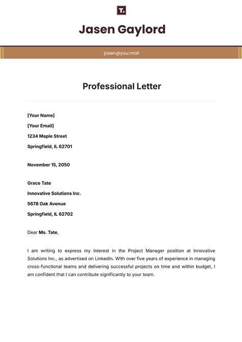 professional letter