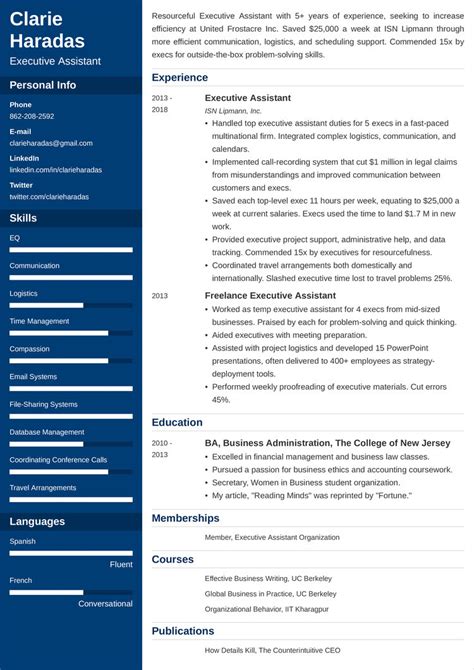 profile for cv example uk