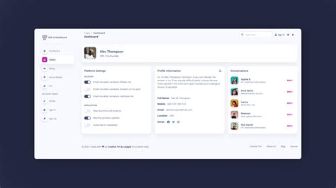 profile page template react tailwind