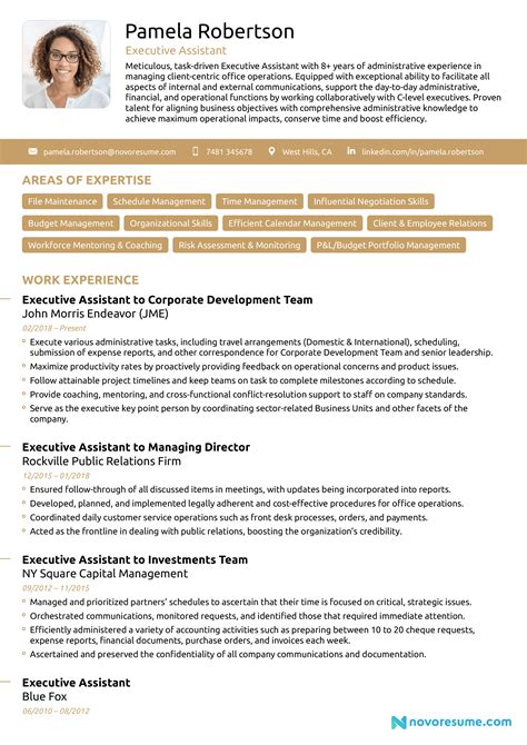 profile summary examples for administrative assistant