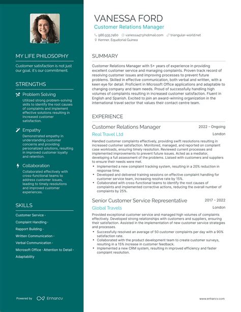 profile summary for customer relationship manager
