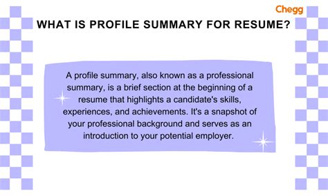profile summary for naukri for freshers