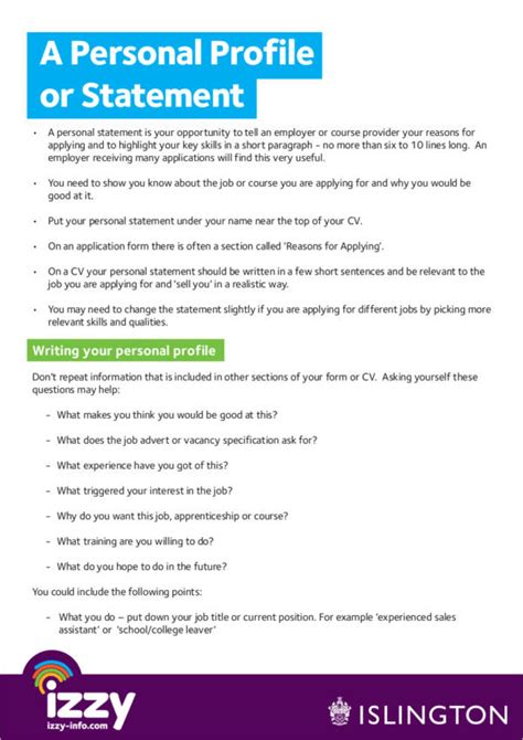 profile writing examples with answers pdf