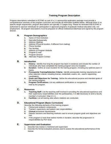 program description example