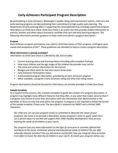 program description example pdf