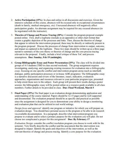 program evaluation paper example