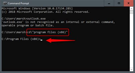 program files in command line