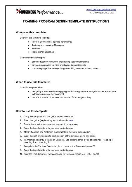 program guide sample