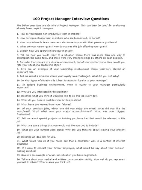 program manager interview questions pdf