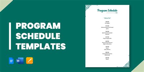 program schedule format excel