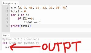 program to print sum of even numbers in python