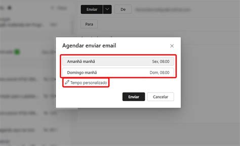 programar envio de email outlook aplicativo