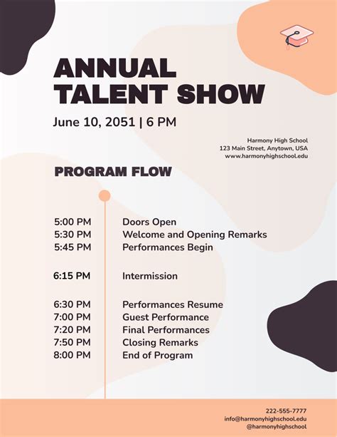 programme layout template