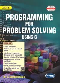programming for problem solving using c book