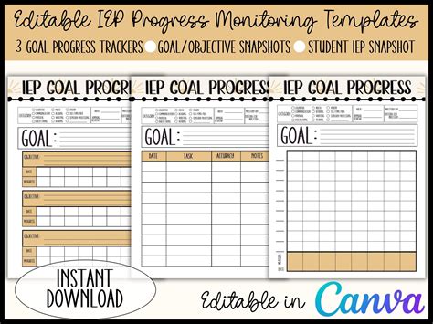 Progress Monitoring Templates For Iep Goals