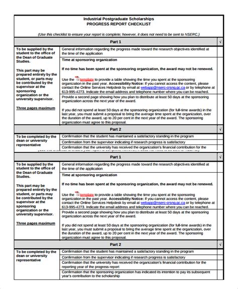 progress report sample pdf